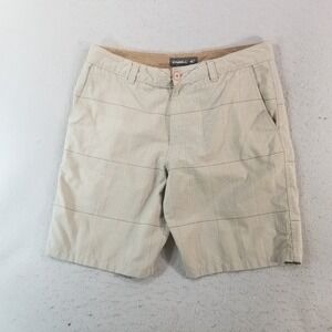 O'Neal shorts men's 34x10 beige plaid Bermuda outdoor Beach surf